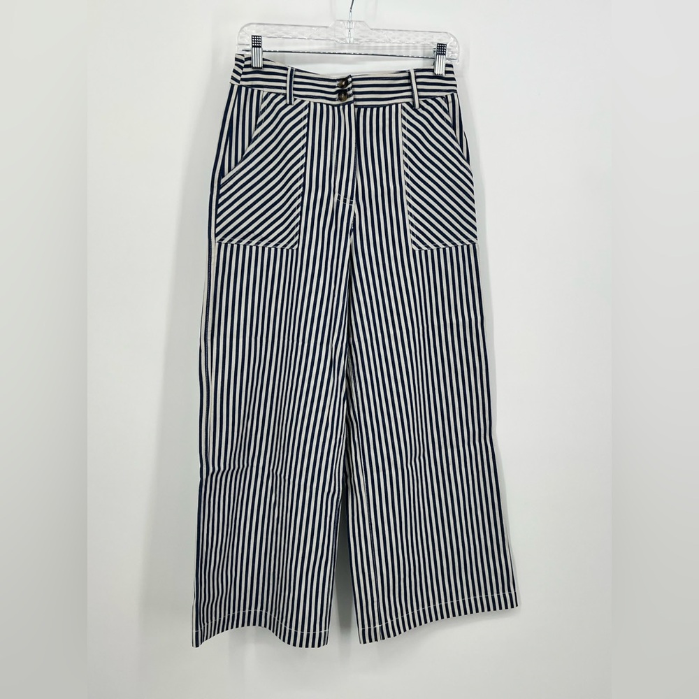 FRNCH 100% Cotton Wide Leg Ankle Pants| S
